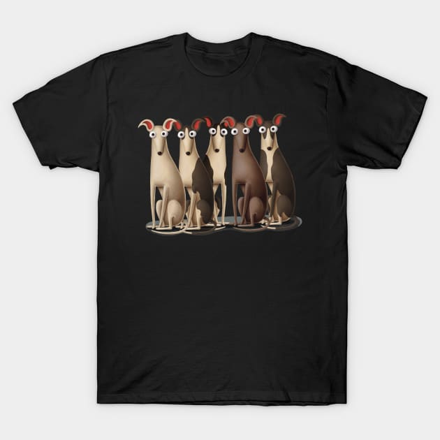 Watched by dogs, starry dogs T-Shirt by marina63